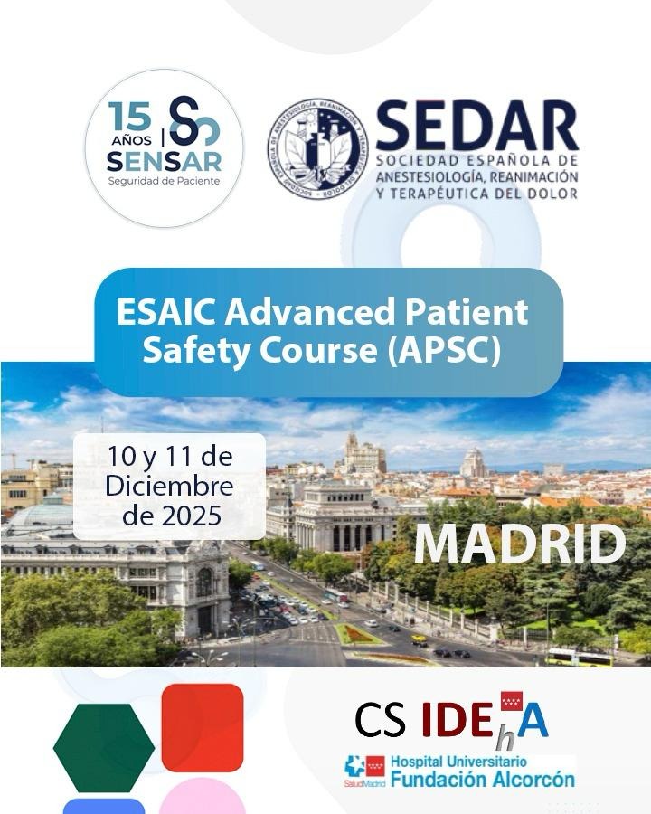 Curso Avanzado de Seguridad del Paciente ESAIC – Madrid. PREINSCRIPCIÓN